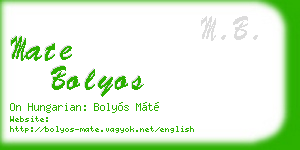 mate bolyos business card