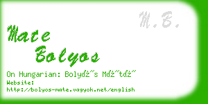 mate bolyos business card